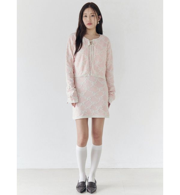 CALNAMUR「リボンジャガードキャミワンピース」|ワンピース|