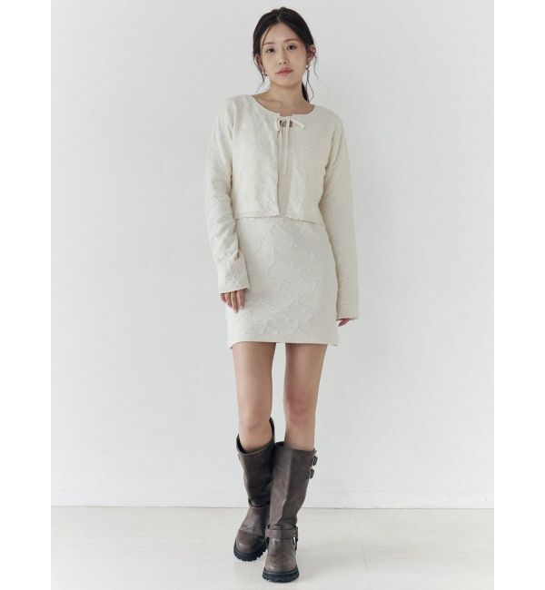 CALNAMUR「リボンジャガードキャミワンピース」|ワンピース|