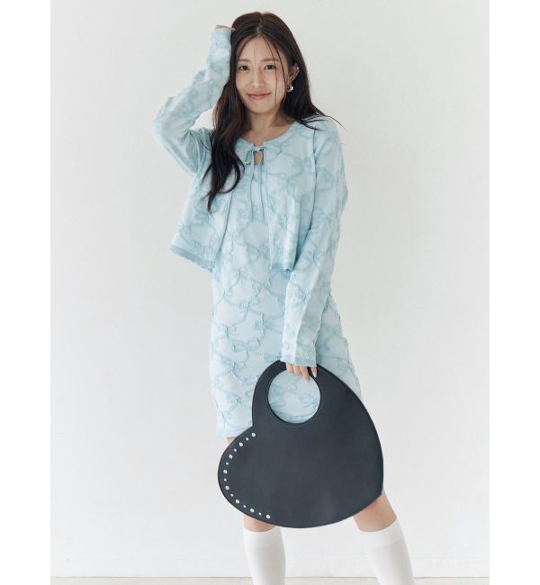 CALNAMUR「リボンジャガードキャミワンピース」|ワンピース|