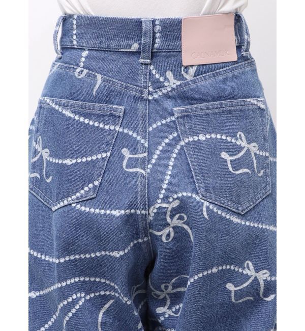 CALNAMUR「パールプリントデニムパンツ」|デニム|