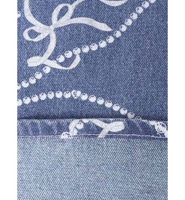 CALNAMUR「パールプリントデニムパンツ」|デニム|