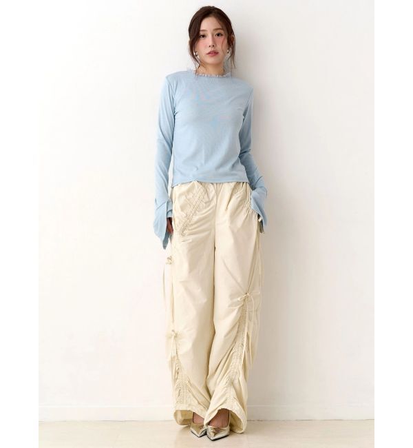 CALNAMUR「ラメドットフレアスリーブトップス」|Tシャツ・カットソー|