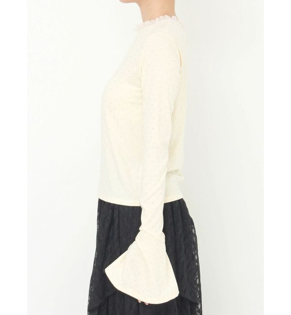 CALNAMUR「ラメドットフレアスリーブトップス」|Tシャツ・カットソー|