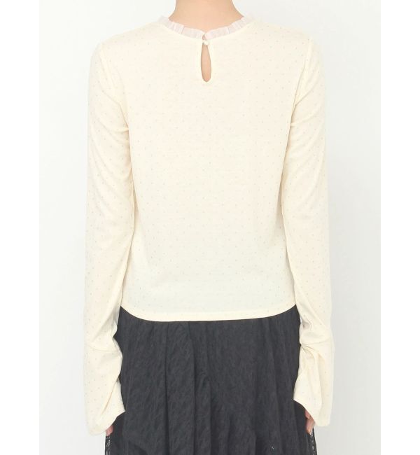 CALNAMUR「ラメドットフレアスリーブトップス」|Tシャツ・カットソー|