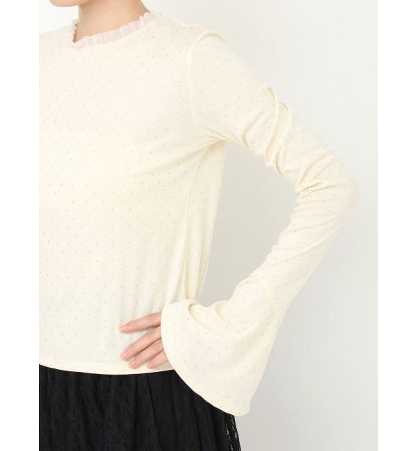 CALNAMUR「ラメドットフレアスリーブトップス」|Tシャツ・カットソー|