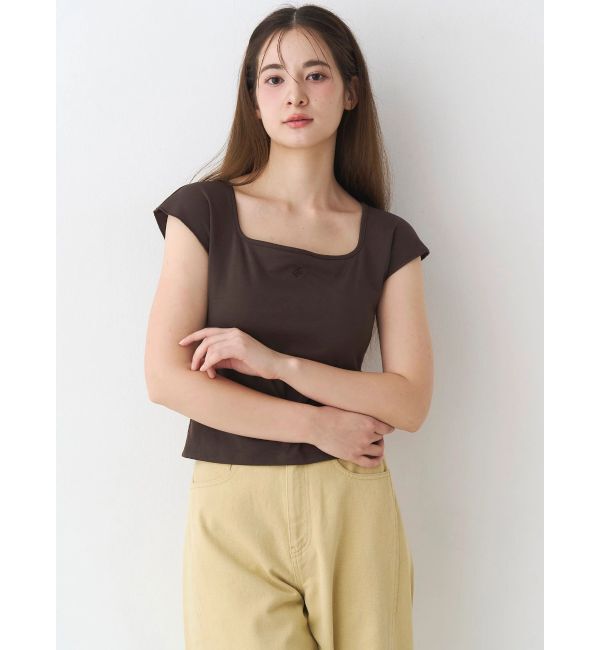 CALNAMUR「カップ付きフレンチスリーブトップス」|Tシャツ・カットソー|