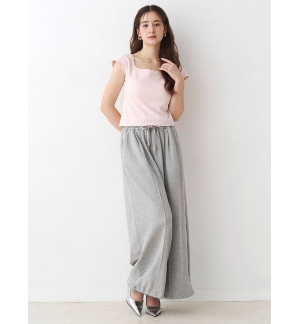 CALNAMUR「カップ付きフレンチスリーブトップス」|Tシャツ・カットソー|