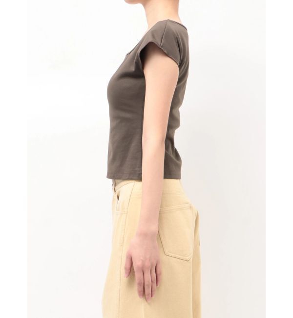 CALNAMUR「カップ付きフレンチスリーブトップス」|Tシャツ・カットソー|