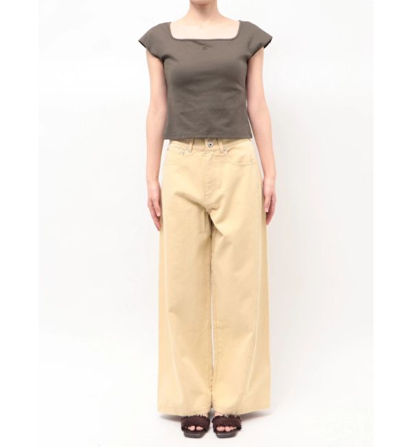 CALNAMUR「カップ付きフレンチスリーブトップス」|Tシャツ・カットソー|