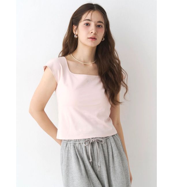 CALNAMUR「カップ付きフレンチスリーブトップス」|Tシャツ・カットソー|