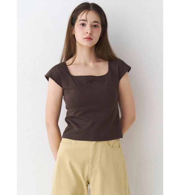 CALNAMUR「カップ付きフレンチスリーブトップス」|Tシャツ・カットソー|