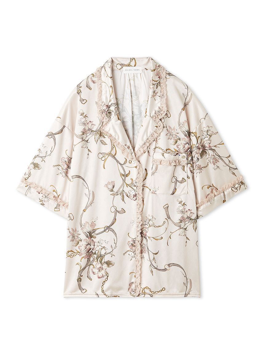 SNIDEL HOME「ブライトカットソースカーフ開襟シャツ」|ルームウェア|