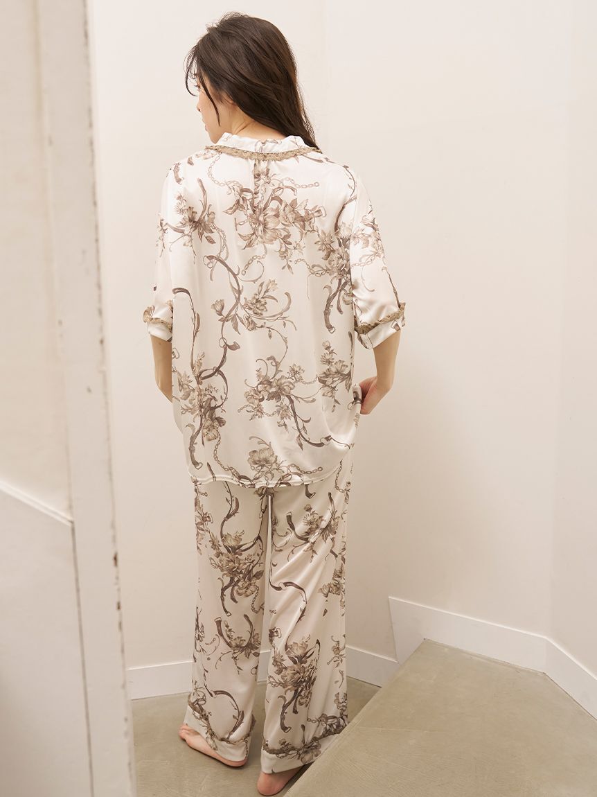 SNIDEL HOME「ブライトカットソースカーフ開襟シャツ」|ルームウェア|