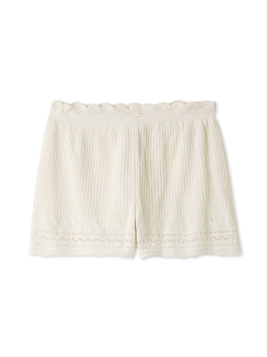 SNIDEL HOME「クロシェショートパンツ」|ルームウェア|WHT