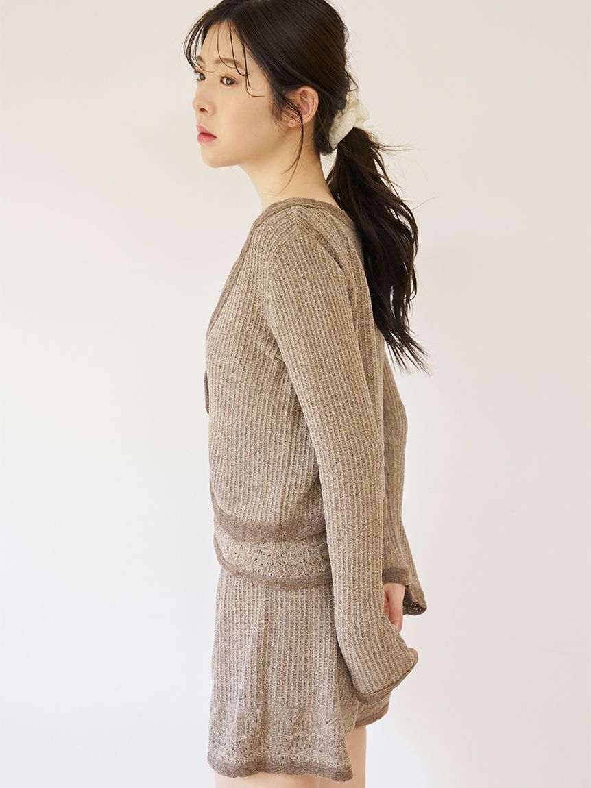 SNIDEL HOME「クロシェショートパンツ」|ルームウェア|