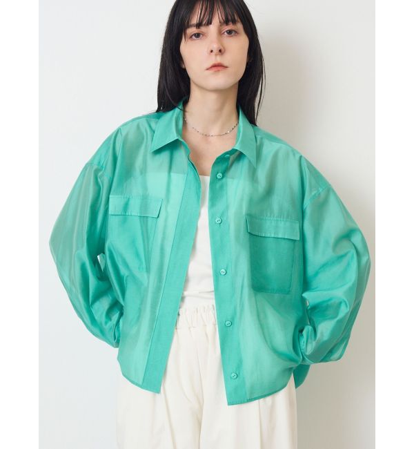 ELENDEEK「SHEER RELAXY SH」|シャツ・ブラウス|グリーン