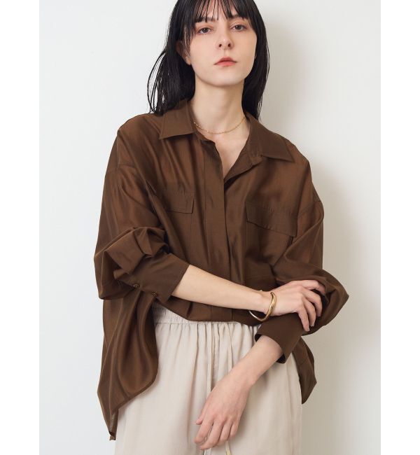 ELENDEEK「SHEER RELAXY SH」|シャツ・ブラウス|ブラウン