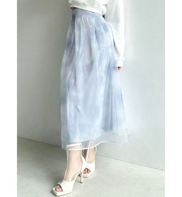 RESEXXY「グロッシーマーブルフレアスカート」|スカート|ブルー