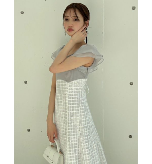 dazzlin「スパンコールチェックコルセットワンピース」|ワンピース|
