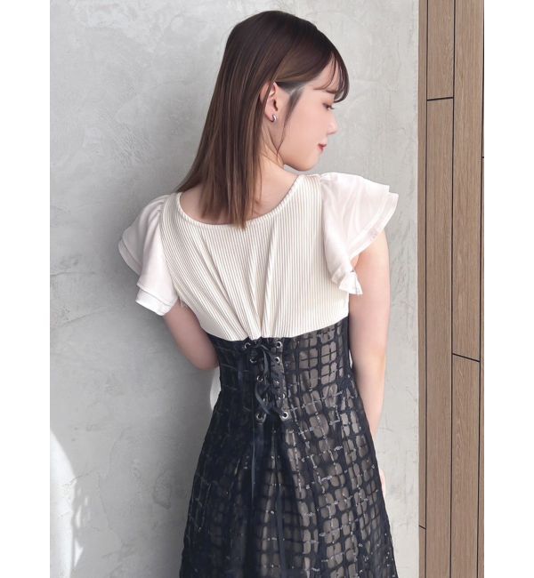 dazzlin「スパンコールチェックコルセットワンピース」|ワンピース|