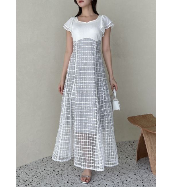 dazzlin「スパンコールチェックコルセットワンピース」|ワンピース|