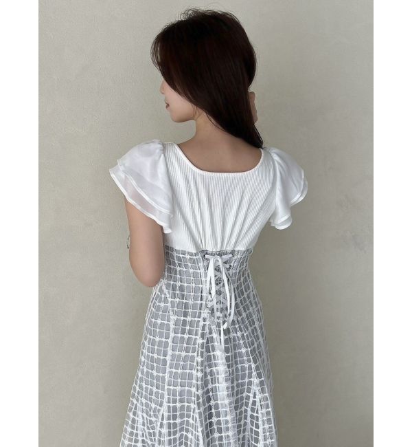 dazzlin「スパンコールチェックコルセットワンピース」|ワンピース|