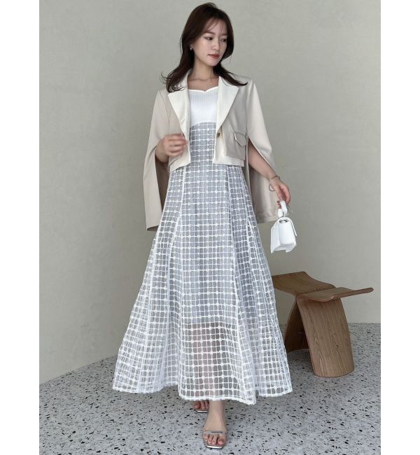 dazzlin「スパンコールチェックコルセットワンピース」|ワンピース|