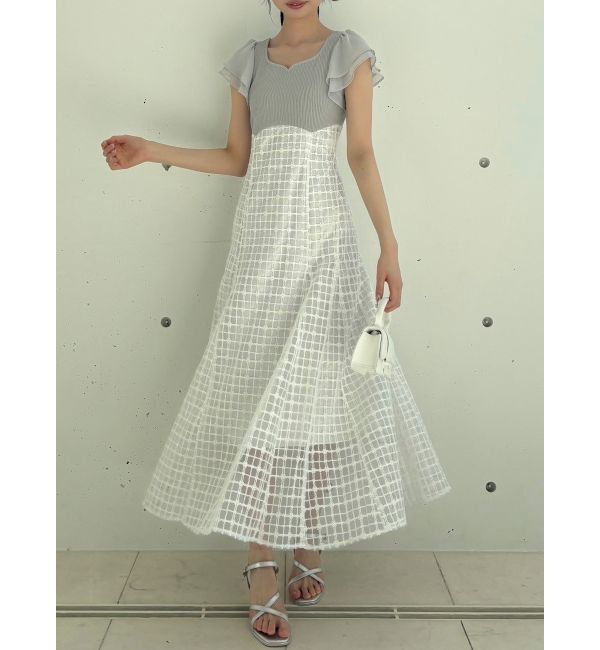 dazzlin「スパンコールチェックコルセットワンピース」|ワンピース|