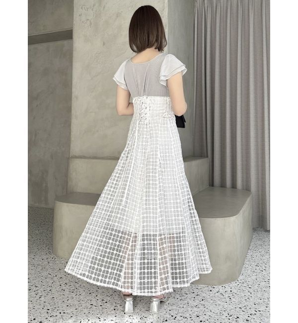 dazzlin「スパンコールチェックコルセットワンピース」|ワンピース|