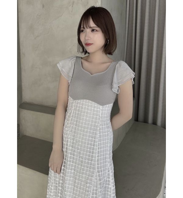 dazzlin「スパンコールチェックコルセットワンピース」|ワンピース|