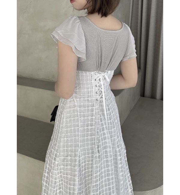 dazzlin「スパンコールチェックコルセットワンピース」|ワンピース|