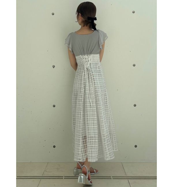 dazzlin「スパンコールチェックコルセットワンピース」|ワンピース|