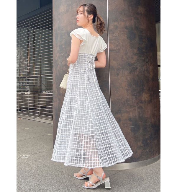 dazzlin「スパンコールチェックコルセットワンピース」|ワンピース|