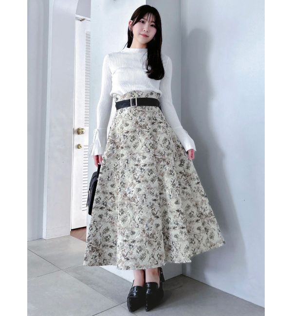 dazzlin「【WEB限定カラーあり】サイドタックベルトフレアスカート」|スカート|