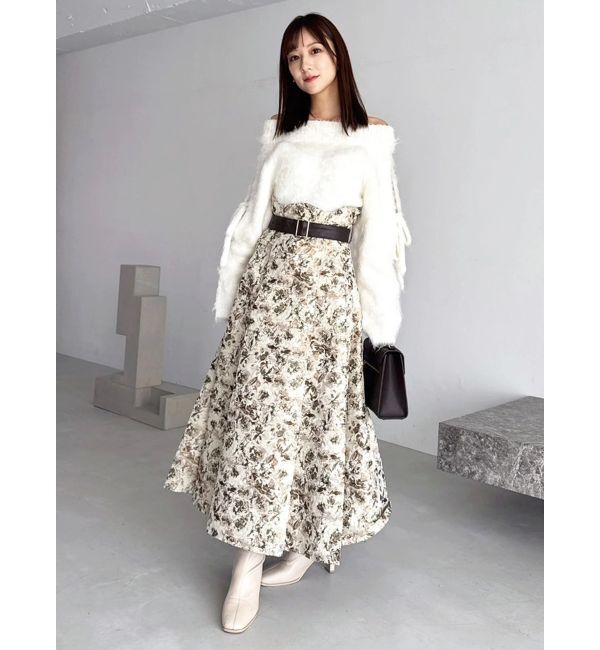 dazzlin「【WEB限定カラーあり】サイドタックベルトフレアスカート」|スカート|