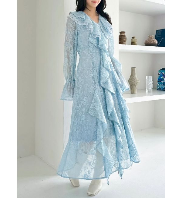 dazzlin「レースガウンワンピース」|ワンピース|ブルー