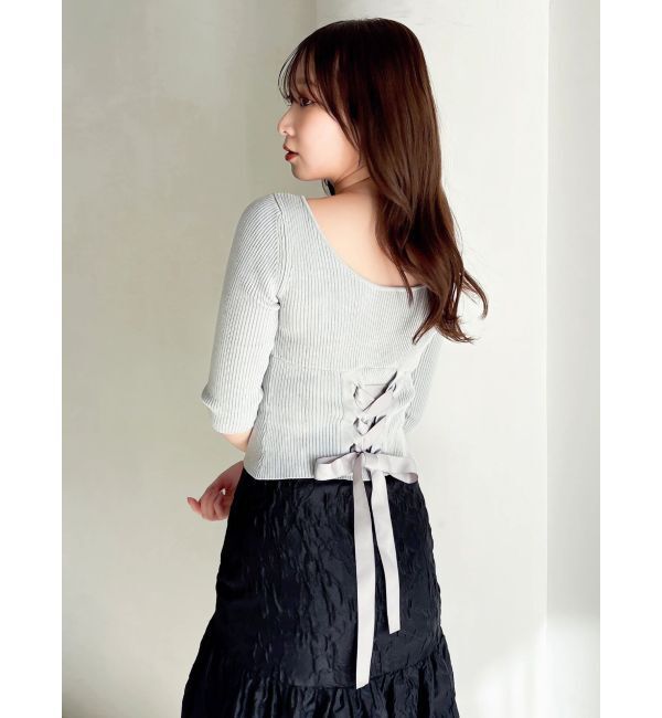 dazzlin「バックレースアップタイトニット」|ニット・セーター|