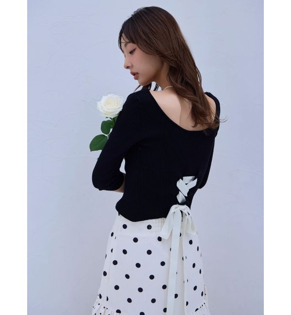 dazzlin「バックレースアップタイトニット」|ニット・セーター|