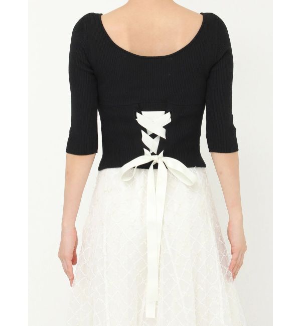 dazzlin「バックレースアップタイトニット」|ニット・セーター|