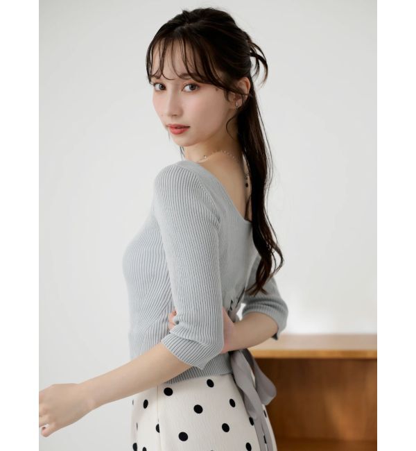 dazzlin「バックレースアップタイトニット」|ニット・セーター|