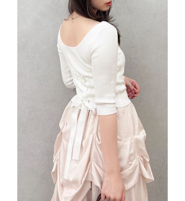 dazzlin「バックレースアップタイトニット」|ニット・セーター|