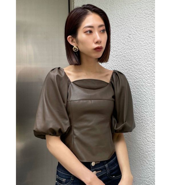 EMODA「ボリュームスリーブコンパクトトップ」|Tシャツ・カットソー|