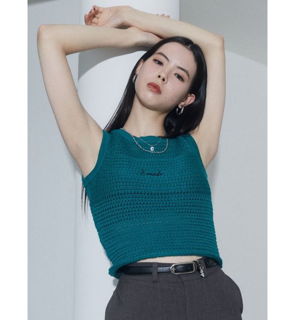 EMODA「エンブロイダリーコンパクトトップ」|ニット・セーター|