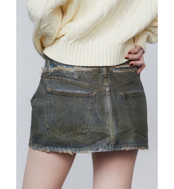 EMODA「レイヤーリップドデニムミニスカート」|スカート|
