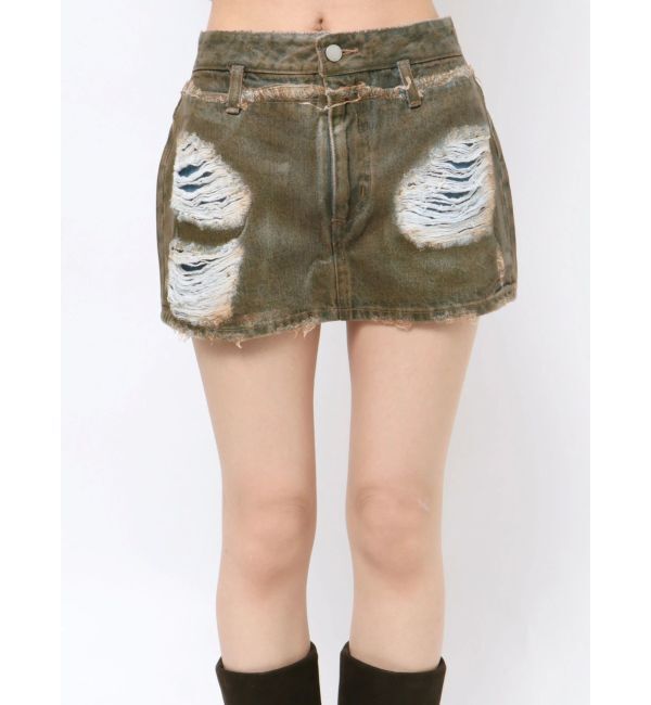 EMODA「レイヤーリップドデニムミニスカート」|スカート|