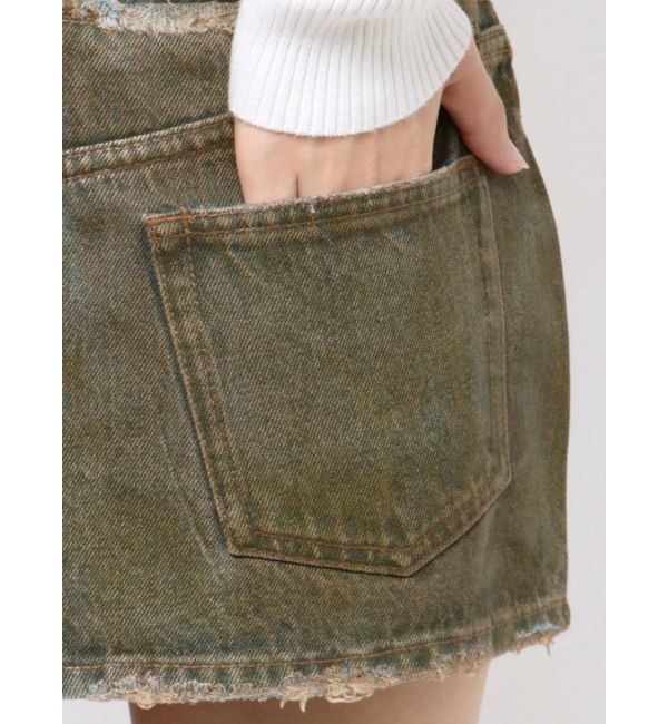 EMODA「レイヤーリップドデニムミニスカート」|スカート|