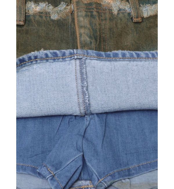 EMODA「レイヤーリップドデニムミニスカート」|スカート|