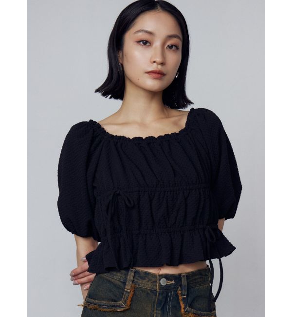 EMODA「2WAYギャザーショルダートップ」|Tシャツ・カットソー|