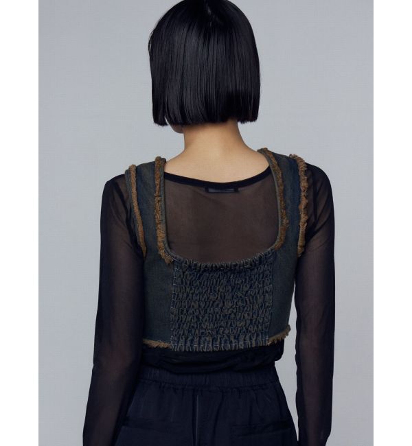 EMODA「カーブレースアップデニムビスチェ」|タンクトップ|