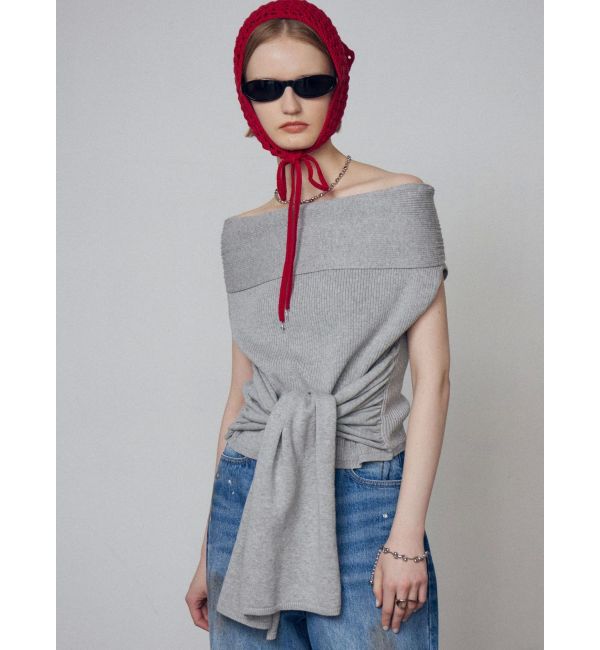 EMODA「リボンオフショルダートップ」|ニット・セーター|